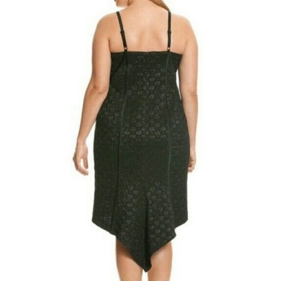 Isabel Toledo x Lane Bryant NWT Deco Seamed Fishtail Midi Dress Black Size 12 - Picture 2 of 8